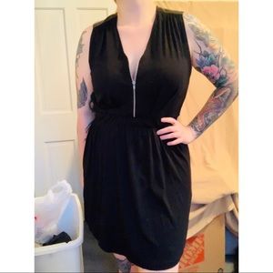 Converse Black Zip Dress Faux Leather Size Medium